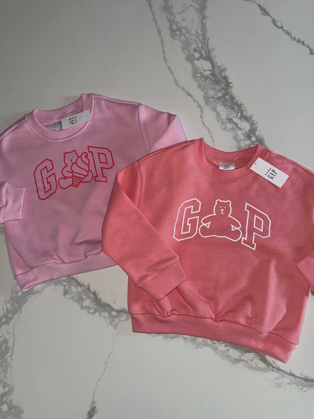 GAP Toddler Girls’ Light Pink & Coral Sweatshirts 3T